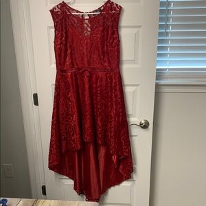 Elegant Red High-Low Dress